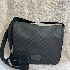 Black Checked Messenger Bag